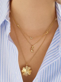 Gwen Mini Bubble Initial Necklace - Gold