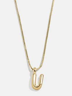 Gwen Mini Bubble Initial Necklace - Gold