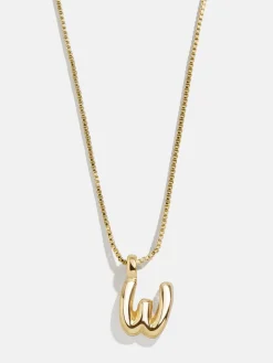 Gwen Mini Bubble Initial Necklace - Gold