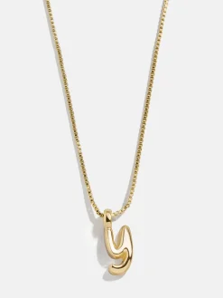 Gwen Mini Bubble Initial Necklace - Gold