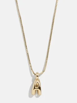 Gwen Mini Bubble Initial Necklace - Gold
