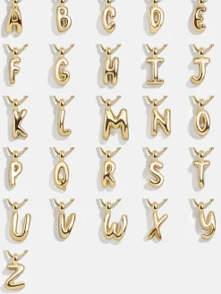 Gwen Mini Bubble Initial Necklace - Gold
