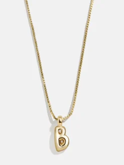 Gwen Mini Bubble Initial Necklace - Gold