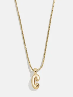 Gwen Mini Bubble Initial Necklace - Gold
