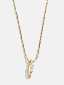 Gwen Mini Bubble Initial Necklace - Gold