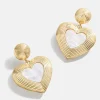Haley Earrings - Gold Ribbed Heart