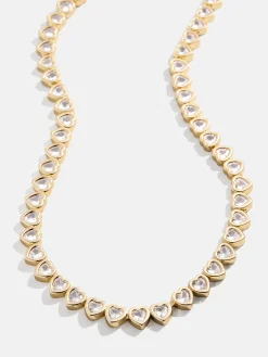 Haley Tennis Necklace - Gold/Pavé