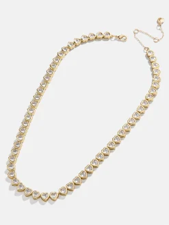 Haley Tennis Necklace - Gold/Pavé
