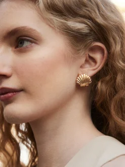 Halle Seashell Earrings - Gold