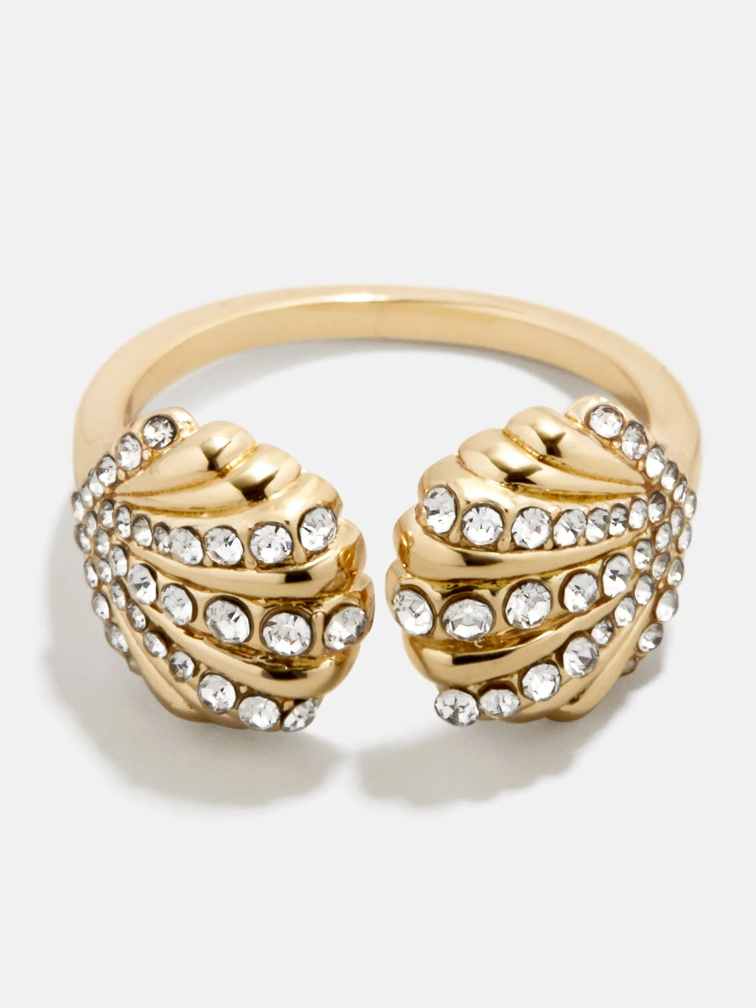 Halle Seashell Ring - Gold/Pavé