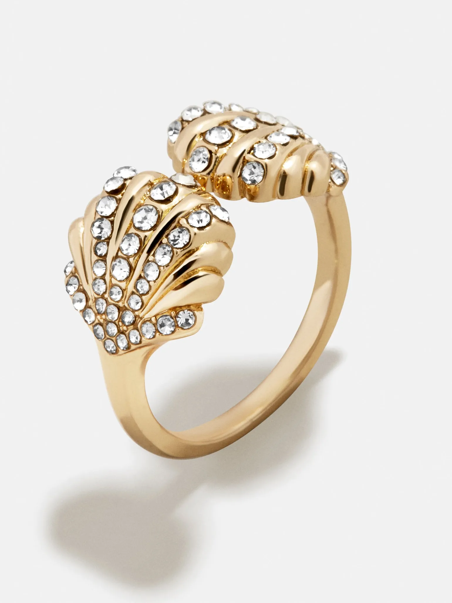 Halle Seashell Ring - Gold/Pavé