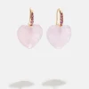 Harper Earrings - Rose Quartz Heart Earrings