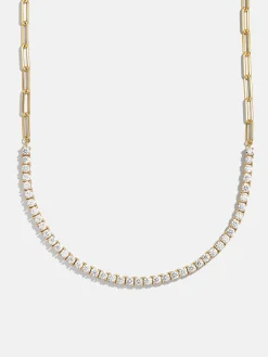 Harper 18K Gold Vermeil Tennis Necklace - Gold/Pavé