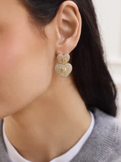 Haven Earrings - Gold/Pavé