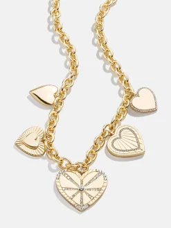 Heart Burst Statement Charm Necklace - Heart