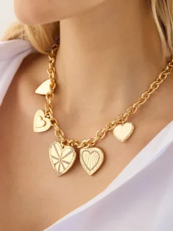 Heart Burst Statement Charm Necklace - Heart