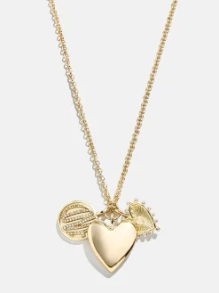 Heart Cluster Charm Necklace - Heart