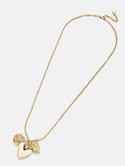 Heart Cluster Charm Necklace - Heart