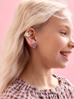 Heart To Heart Kids' Clip-On Earring Set - Pavé Heart Stud
