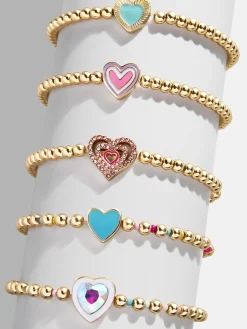 Hearts & Hugs Kid's Bracelet Set - Gemstone Hearts
