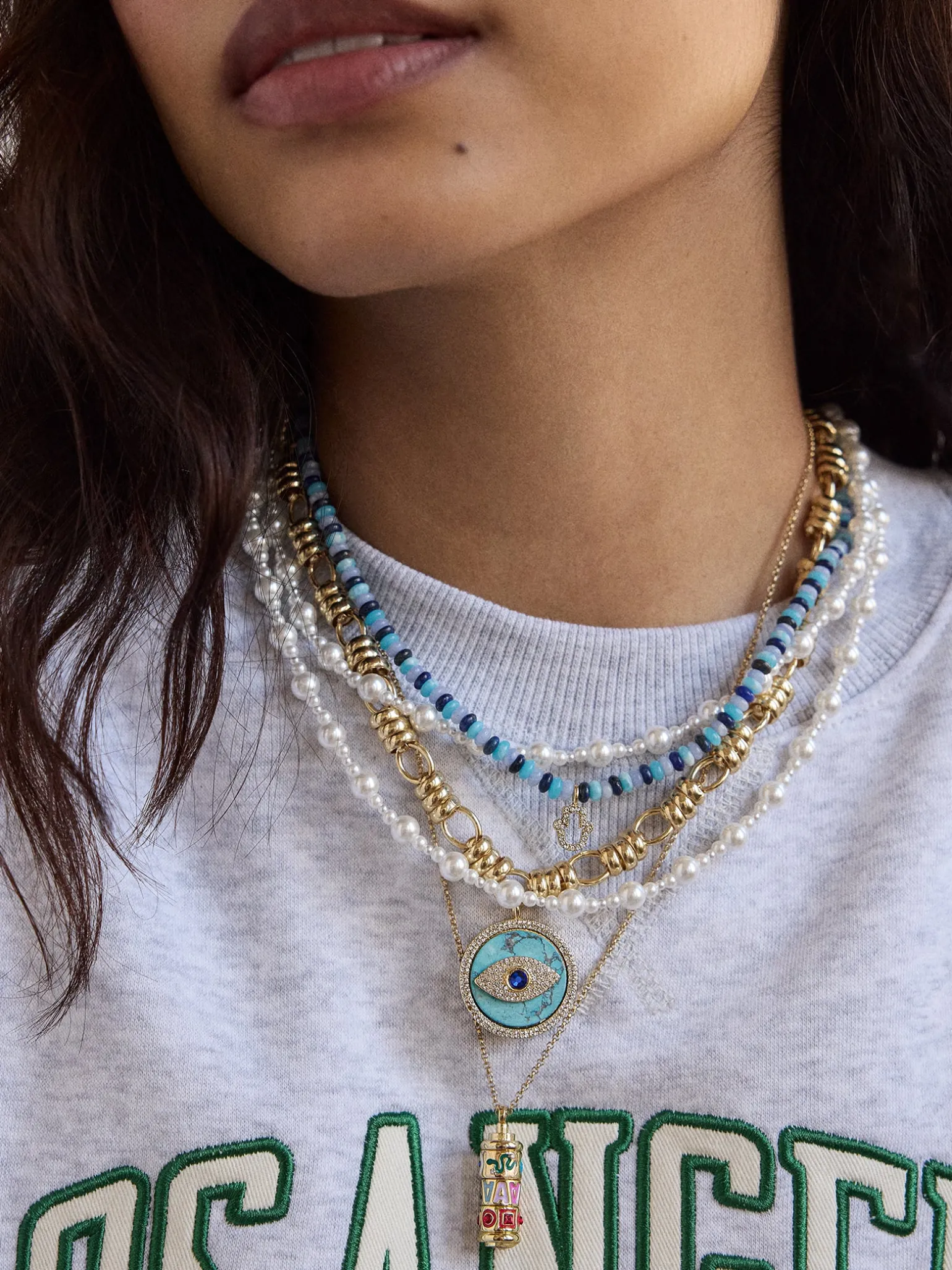 High Energy Semi-Precious Necklace - Hamsa
