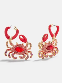 In A Pinch Crab Earrings - Red