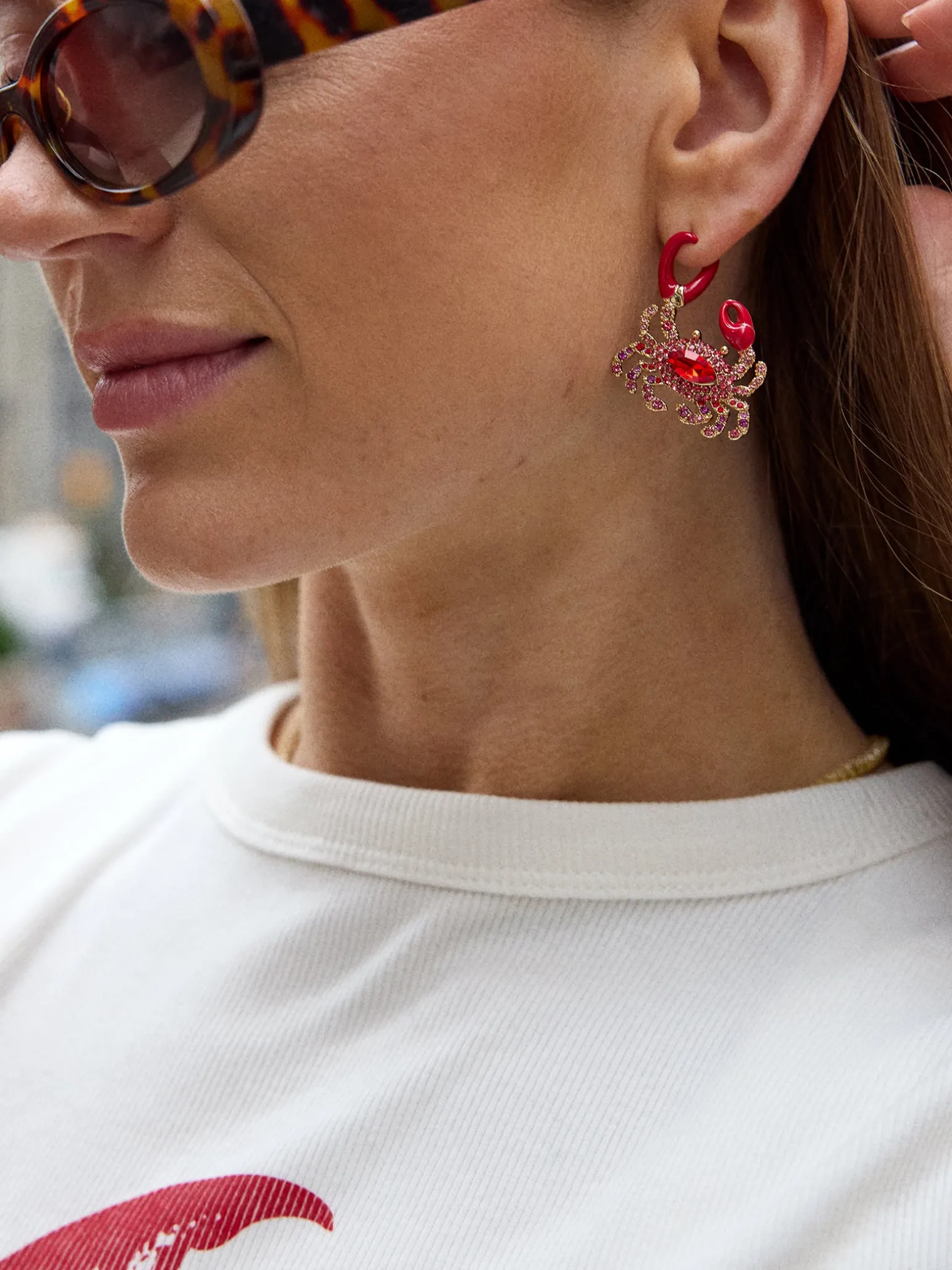 In A Pinch Crab Earrings - Red