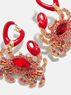 In A Pinch Crab Earrings - Red