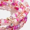 Indya Semi-Precious Layered Bracelet Set - Pink Multi
