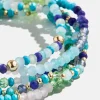 Indya Semi-Precious Layered Bracelet Set - Blue Multi