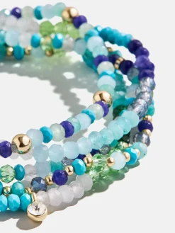 Indya Semi-Precious Layered Bracelet Set - Blue Multi