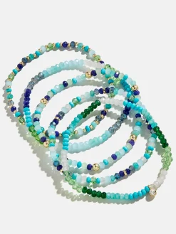 Indya Semi-Precious Layered Bracelet Set - Blue Multi