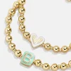 Initial & Heart Kids' Pisa Bracelet Set - Gold