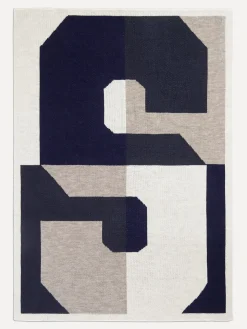 Initial Here Custom Blanket - Navy/Gray