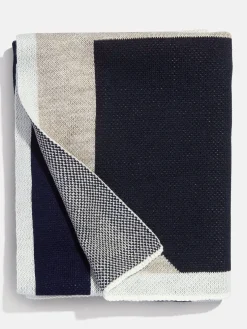 Initial Here Custom Blanket - Navy/Gray
