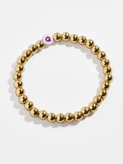 Initial Pisa Beaded Bracelet - White