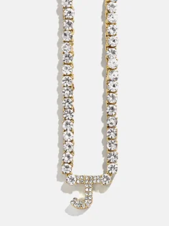Initial Tennis Necklace - Gold/Pavé