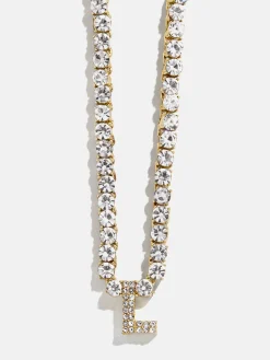 Initial Tennis Necklace - Gold/Pavé