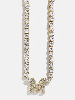 Initial Tennis Necklace - Gold/Pavé