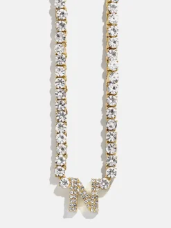 Initial Tennis Necklace - Gold/Pavé
