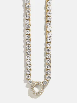 Initial Tennis Necklace - Gold/Pavé