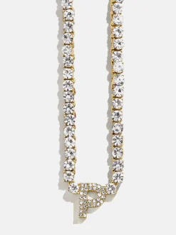 Initial Tennis Necklace - Gold/Pavé