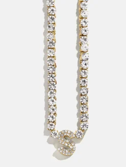 Initial Tennis Necklace - Gold/Pavé
