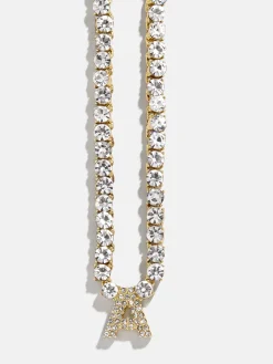 Initial Tennis Necklace - Gold/Pavé