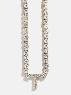 Initial Tennis Necklace - Gold/Pavé