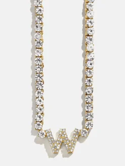 Initial Tennis Necklace - Gold/Pavé