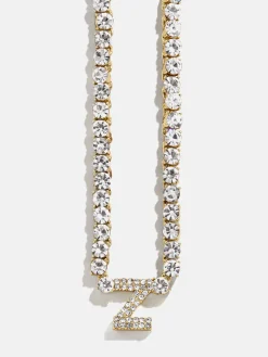 Initial Tennis Necklace - Gold/Pavé