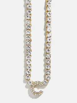 Initial Tennis Necklace - Gold/Pavé