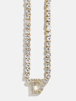 Initial Tennis Necklace - Gold/Pavé