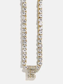 Initial Tennis Necklace - Gold/Pavé